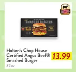 Fresh Thyme Holten's Chop House Certified Angus Beef Smashed Burger offer