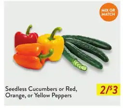 Fresh Thyme Seedless Cucumbers or Red, Orange, or Yellow Peppers offer