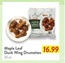 Fresh Thyme Maple Leaf Duck Wing Drumettes offer