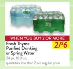 Fresh Thyme Fresh Thyme Purified Drinking or Spring Water offer