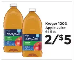 Food 4 Less Kroger 100% Apple Juice offer