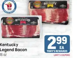 Tony’s Fresh Market Kentucky Legend Bacon offer