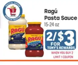 Tony’s Fresh Market Ragú Pasta Sauce offer
