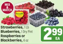Tony’s Fresh Market Strawberries, 1 Lb Blueberries, 1 Dry Pint Raspberries or Blackberries, 6 oz offer