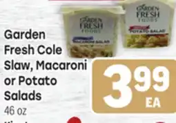 Tony’s Fresh Market Garden Fresh Cole Slaw, Macaroni or Potato Salads offer