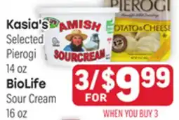 Tony’s Fresh Market Kasia's Selected 14 oz Pierogi BioLife Sour Cream 14 oz offer