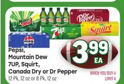 Tony’s Fresh Market Pepsi, Mountain Dew 7UP, Squirt, Canada Dry or Dr Pepper offer