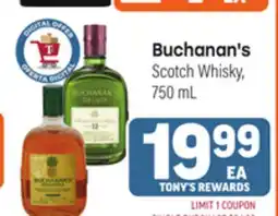 Tony’s Fresh Market Buchanan's Scotch Whisky offer
