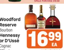 Tony’s Fresh Market Woodford Reserve Bourbon Hennessy or D' Ussé Cognac 375mL offer