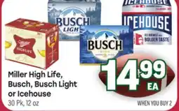 Tony’s Fresh Market Miller High Life, Busch, Busch Light or Icehouse offer