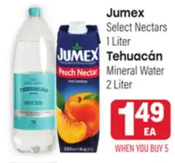 Tony’s Fresh Market Jumex Select Nectars, 1Liter Tehuacán Mineral Water, 2Liter offer