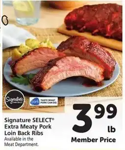 Safeway Signature SELECT Extra Meaty Pork Loin Back Ribs offer
