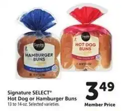 Safeway Signature SELECT Hot Dog or Hamburger Buns offer