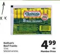 Safeway Nathan's Beef Franks offer