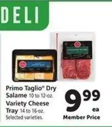 Safeway Primo Taglio Dry Salame & Variety Cheese Tray offer