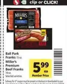 Safeway Ball Park Franks offer