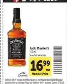 Safeway Jack Daniel's offer