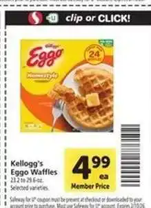 Safeway Kellogg's Eggo Waffles offer