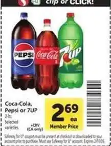 Safeway Coca-Cola, Pepsi or 7UP offer