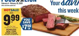 Food Lion Boneless New York Strip Steak offer
