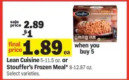 Meijer Lean Cuisine or Stouffer’s Frozen Meal offer