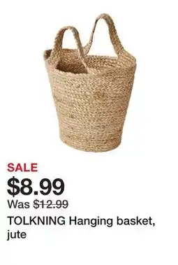 Ikea TOLKNING Hanging basket, jute offer