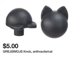 Ikea GREJSIMOJS Knob, anthracite/cat offer