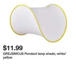 Ikea GREJSIMOJS Pendant lamp shade, white/yellow offer