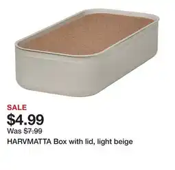 Ikea HARVMATTA Box with lid, light beige offer