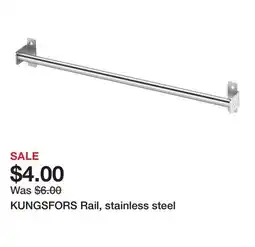 Ikea KUNGSFORS Rail, stainless steel offer