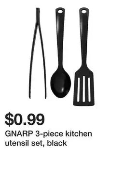 Ikea GNARP 3-piece kitchen utensil set, black offer