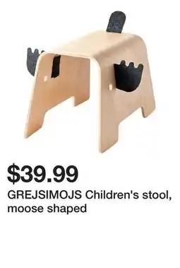 Ikea GREJSIMOJS Children's stool, moose shaped offer