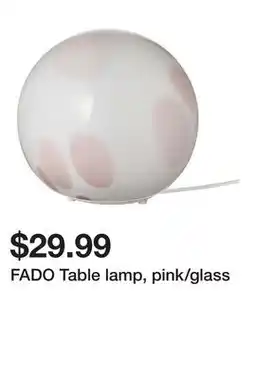 Ikea FADO Table lamp, pink/glass offer