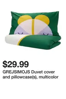 Ikea GREJSIMOJS Duvet cover and pillowcase(s), multicolor offer