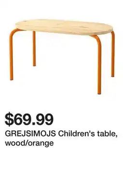 Ikea GREJSIMOJS Children's table, wood/orange offer