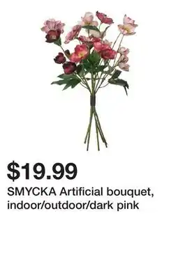 Ikea SMYCKA Artificial bouquet, indoor/outdoor/dark pink offer