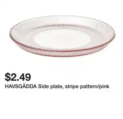 Ikea HAVSGÄDDA Side plate, stripe pattern/pink offer