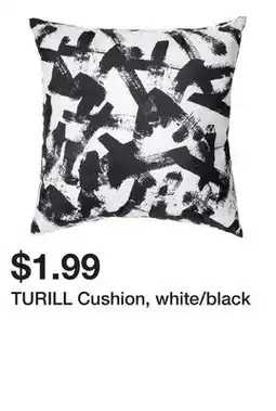 Ikea TURILL Cushion, white/black offer