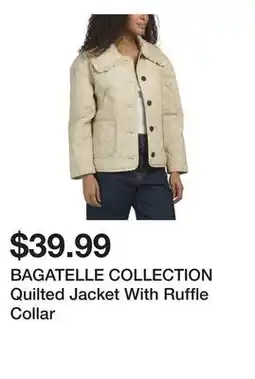 Marshalls BAGATELLE COLLECTION Quilted Jacket With Ruffle Collar offer