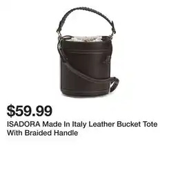 Marshalls ISADORA Made In Italy Leather Bucket Tote With Braided Handle offer