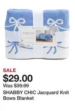 Marshalls SHABBY CHIC Jacquard Knit Bows Blanket offer