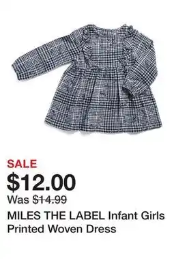 Marshalls MILES THE LABEL Infant Girls Printed Woven Dress offer
