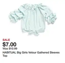 Marshalls HABITUAL Big Girls Velour Gathered Sleeves Top offer