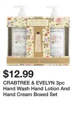 Marshalls CRABTREE & EVELYN 3pc Hand Wash Hand Lotion And Hand Cream Boxed Set offer