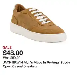 Marshalls JACK ERWIN Men's Made In Portugal Suede Sport Casual Sneakers offer