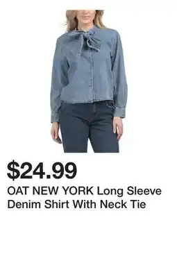 Marshalls OAT NEW YORK Long Sleeve Denim Shirt With Neck Tie offer