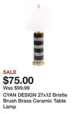 Marshalls CYAN DESIGN 27x12 Bristle Brush Brass Ceramic Table Lamp offer