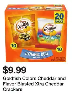 Wegmans Goldfish Colors Cheddar and Flavor Blasted Xtra Cheddar Crackers offer