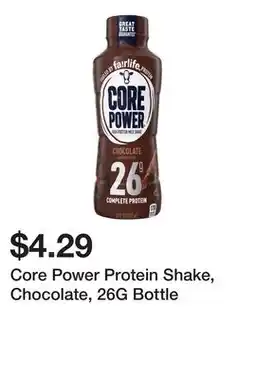 Wegmans Core Power Protein Shake, Chocolate, 26G Bottle offer