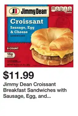 Wegmans Jimmy Dean Croissant Breakfast Sandwiches with Sausage, Egg, and Cheese, Frozen offer